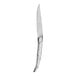 A Chef & Sommelier stainless steel steak knife with a white marbled handle.