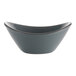 An International Tableware Lunar Blue stoneware soup bowl with a grey rim and specks.