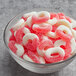 A bowl filled with Albanese Watermelon Gummi Rings