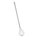 A Choice stainless steel piano whisk with a long handle.