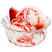 A Libbey Supreme Liner glass bowl filled with a scoop of ice cream and strawberries.