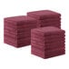 A stack of Monarch Brands burgundy hand towels