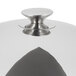 A Vollrath stainless steel chafer cover with a black knob on top.