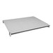 A white rectangular Cambro Camshelving Elements shelf with a metal frame.