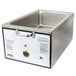 An APW Wyott countertop food warmer with a control panel on a counter.