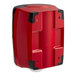 A red and black plastic Tork Maxi center pull wiper dispenser.