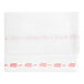 A white Tork fabric towel with red stripes and text reading "Tork Odor-Resistant Food Service Wiper" in red.