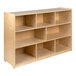 A Flash Furniture wooden classroom storage cabinet with eight compartments.