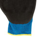 A pair of blue and black Cordova iON warehouse gloves with yellow trim.