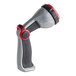 A Chapin Die-Cast Metal 7-Way Deluxe Insulated Spray Nozzle with a black and red rubber grip.