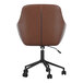 A Martha Stewart Rayana brown faux leather office chair with black wheels and base.