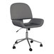 A Martha Stewart Tyla gray faux leather office chair with a metal base and wheels.