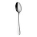 A RAK stainless steel dessert spoon with a curved handle on a white background.