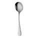 A RAK Youngstown Sparkle stainless steel round bowl soup spoon with a silver handle.