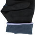 A pair of black Cordova warehouse gloves with purple trim.