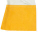 A yellow fabric glove with a white cuff.