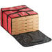 A red Choice insulated delivery bag holding pizza boxes.