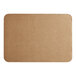 A rectangular, brown, corrugated grease-resistant cake pad with rounded corners.