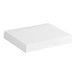 A plain white rectangular bakery box with a low profile and a fold-over lid.