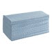 A large stack of Hoffmaster Indigo blue paper guest towels.