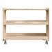 A Flash Furniture wooden 3-shelf mobile storage cart with locking casters.