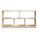 A Flash Furniture wooden open storage unit with 3 compartments and 2 shelves.