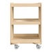 A Flash Furniture wooden shelf storage cart with wheels.