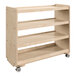 A Flash Furniture wooden 4-shelf mobile storage cart with locking casters.