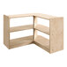 A Flash Furniture wooden corner storage unit with 4 shelves.