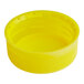 A close up of a Yellow Unlined Tamper-Evident Cap for HPP Juice Bottles.