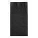 A black Hoffmaster Quickset paper napkin with a white border.