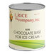 A #10 can of I. Rice chocolate hard serve ice cream base.