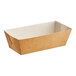 A brown and white box with Tielman Bake-Well bread loaf molds inside.