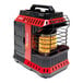 A red and black Mr. Heater Buddy FLEX portable liquid propane radiant heater.