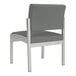 A grey Lesro Lenox guest chair with metal legs.