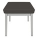 A charcoal and gray Lesro Lenox steel bench with vinyl seats.