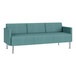 A blue Lesro Luxe Lounge Series 3-seat sofa with steel legs.