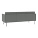 A grey Lesro Luxe Lounge 3-seat sofa with steel legs.