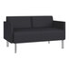 A black Lesro Luxe Lounge loveseat with metal legs.