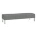 A grey Lesro Luxe Lounge bench with steel legs.