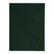 A black rectangular menu cover with album style corners on a green surface.