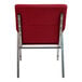 A burgundy Flash Furniture church chair with a silver vein frame and wood accents.