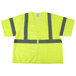 A Cordova lime yellow safety vest with grey reflective stripes.