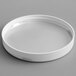 A white plastic 110/400 flat top induction-lined lid.