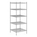 A Regency stainless steel wire shelving unit with five shelves.