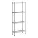 A Regency stainless steel stationary wire shelving unit with 4 shelves.