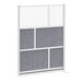 A white and grey Luxor modular wall room divider with four panels.