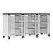 A black and white Luxor storage bin cart with clear drawers.