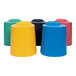 A stack of colorful plastic TAILFIN stools.