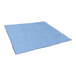 A blue Vestil moving blanket on a white surface.